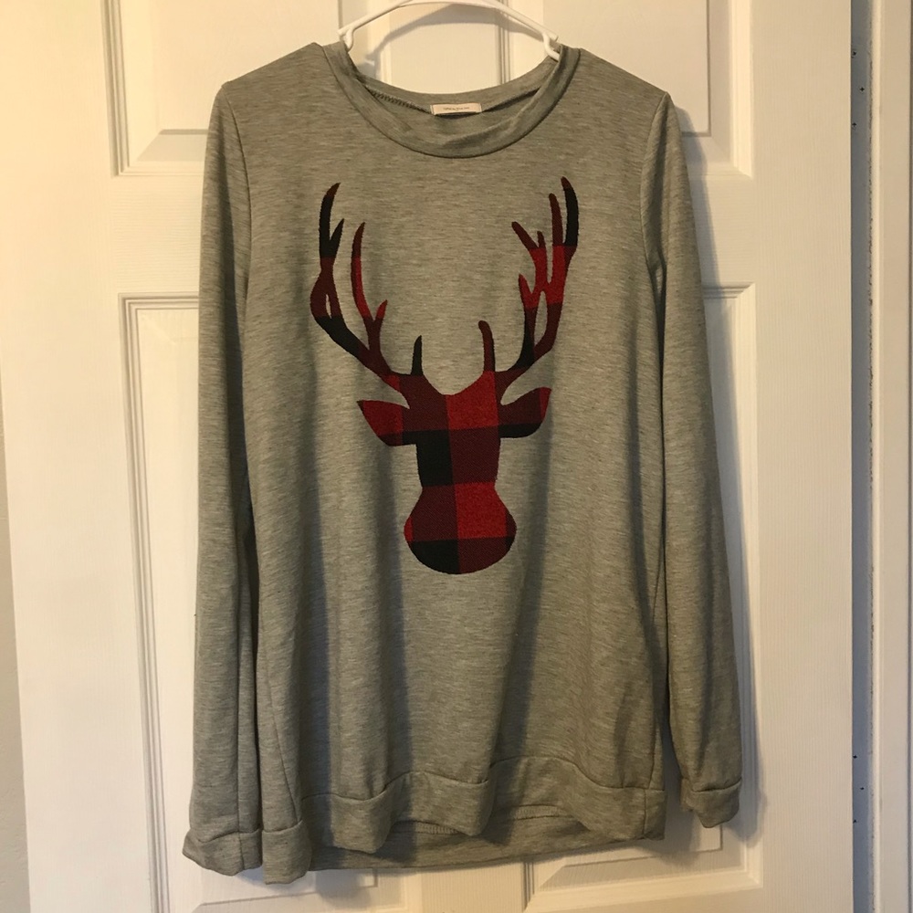 Buffalo plaid long sleeve top